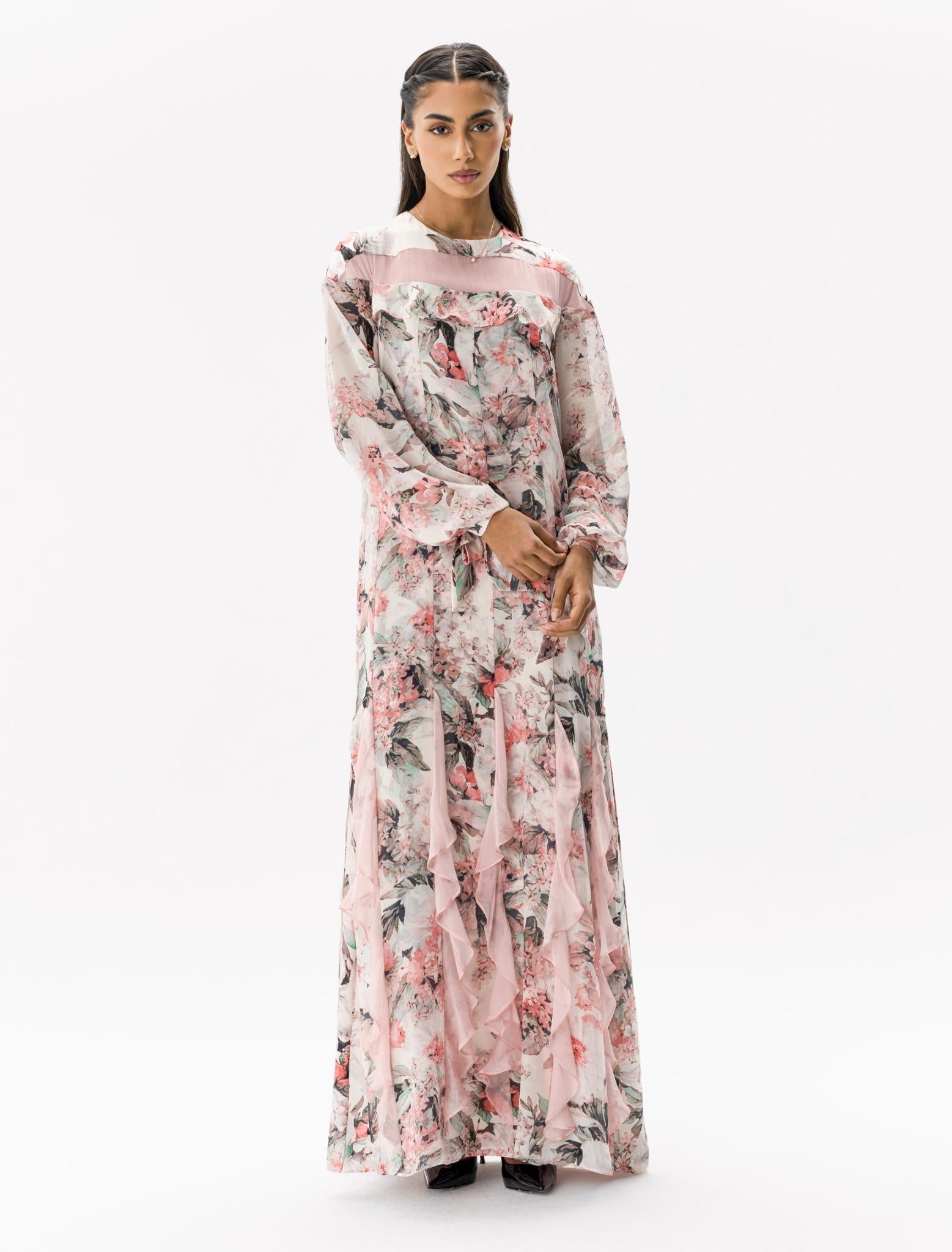 Silk Chiffon Floral Dress